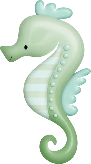 Cute Cartoon Seahorse PNG Image