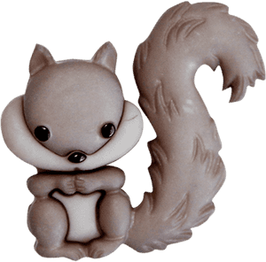 Cute Cartoon Squirrel Figurine PNG image with transparent background