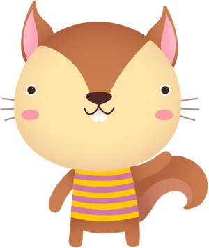 Cute Cartoon Squirrel Illustration PNG Image