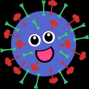 Cute Cartoon Virus Character PNG with transparent background