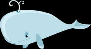 Cute Cartoon Whale Illustration PNG image with transparent background
