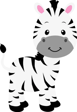 Cute Cartoon Zebra PNG Image