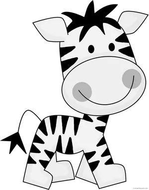 Cute Cartoon Zebra PNG Image