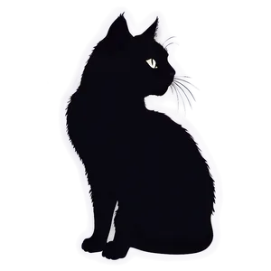 Cute Cat Silhouette Vector Png Svj PNG Image