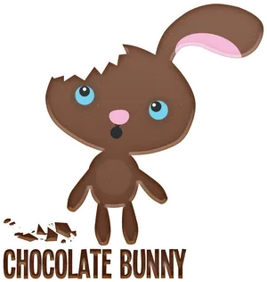 Cute Chocolate Bunny Illustration PNG Image