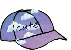 Cute Cloud Cap Drawing PNG Image