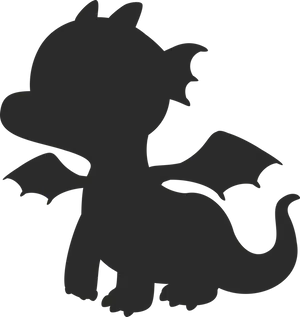 Cute Dragon Silhouette PNG Image