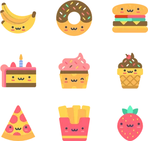 Cute_ Food_ Character_ Collection.png PNG Image