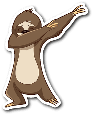Cute Funny Dancing Sloth Car Bumper Decal Sticker - Cartoon Sloth Dance Png, Transparent Png PNG image with transparent background
