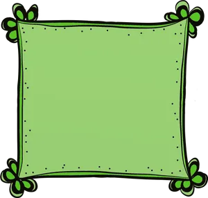 Cute Green Floral Border PNG Image