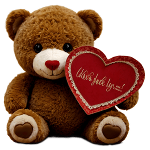 Cute Happy Valentines Teddy PNG enk PNG with transparent background