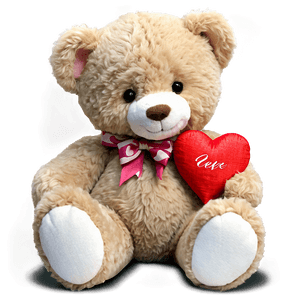 Cute Happy Valentines Teddy PNG vet PNG with transparent background