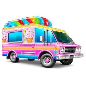 Cute Ice Cream Truck Drawing Png 06122024 PNG Image