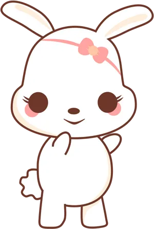 Cute Kawaii Bunny Cartoon PNG Image