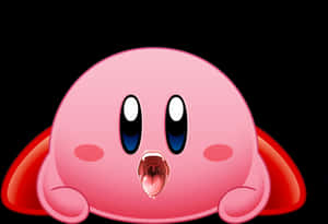 Cute Kirby Character Art PNG image with transparent background