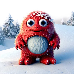 Cute Monster In Snow Png Thk PNG Image