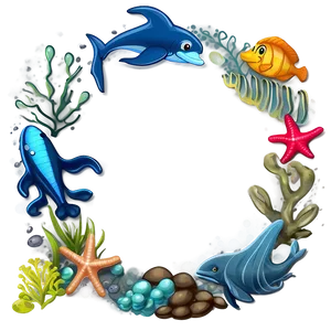 Cute Ocean Border Png Yvd PNG Image