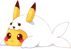 Cute Pikachu Cosplaying Seal PNG Image