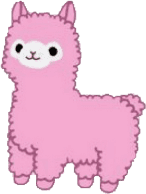 Cute Pink Alpaca Cartoon PNG