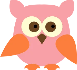 Cute Pink Cartoon Owl PNG Image