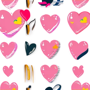 Cute Pink Heart Illustration Png Ayc PNG Image