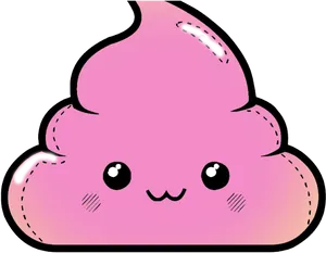 Cute Pink Poop Emoji Kawaii PNG Image