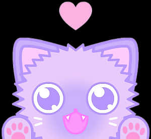 Cute_ Purple_ Kitten_ Love PNG image with transparent background