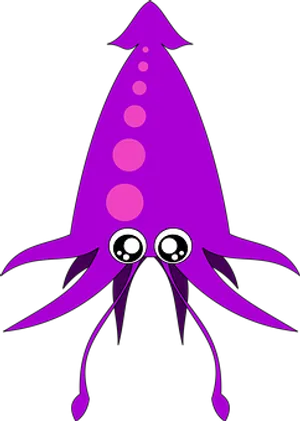 Cute Purple Squid Illustration PNG Image