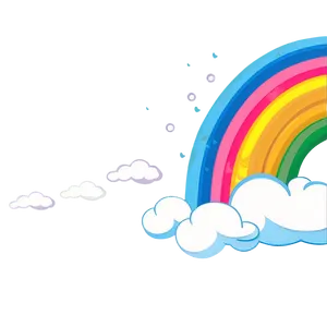 Cute Rainbow With Clouds Clipart Png Wfi PNG Image