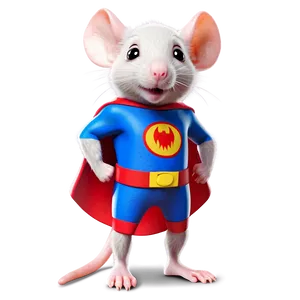 Cute Rat Superhero Png 06252024 PNG Image