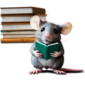 Cute Rat With Book Png Eap PNG Image