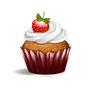 Cute Strawberry In Cupcake Png Cuo11 PNG Image