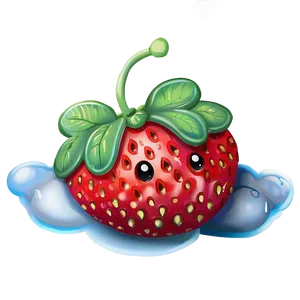 Cute Strawberry On Cloud Png Twx93 PNG Image