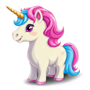 Cute Unicorn Cartoon PNG 05032024 PNG image with transparent background