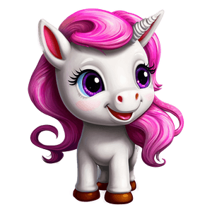 Cute Unicorn Cartoon PNG 05032024 PNG image with transparent background