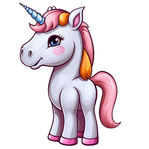Cute Unicorn Cartoon PNG 05032024 PNG image with transparent background