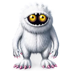 Cute White Monster Illustration Png 06212024 PNG Image