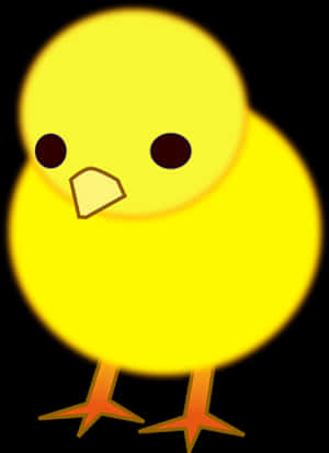 Cute Yellow Cartoon Chick PNG
