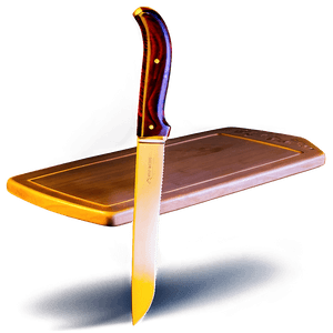 Cutting Board with Knife PNG 06202024 PNG with transparent background