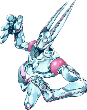Cybernetic Rabbit Warrior Art PNG image with transparent background