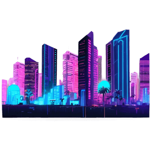 Cyberpunk City Vaporwave PNG 10 PNG image with transparent background