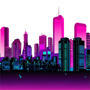 Cyberpunk City Vaporwave PNG leo PNG image with transparent background