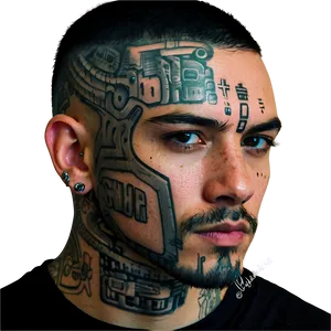 Cyberpunk Face Tattoo Png 06122024 PNG Image