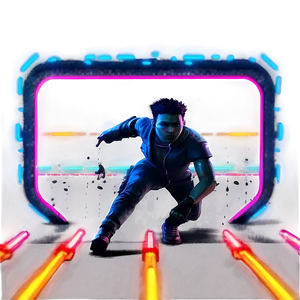 Cyberpunk Neon Chase Png Byw PNG Image