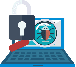 Cybersecurity Concept Laptopand Lock PNG image with transparent background