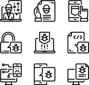 Cybersecurity Icon Set PNG image with transparent background