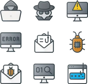 Cybersecurity Icon Set PNG Image