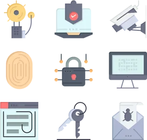 Cybersecurity Icons Set PNG Image