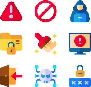 Cybersecurity Icons Set PNG Image