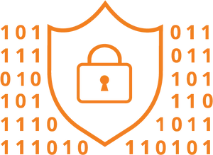 Cybersecurity Shield Binary Code PNG Image